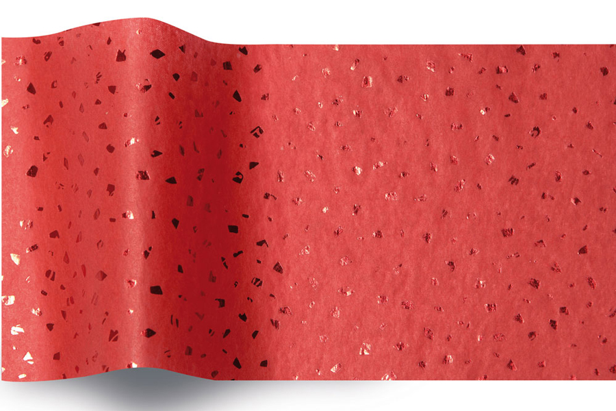 20 x 30 SATINWRAP TISSUE PAPER - RED W/RED FLAKES REFLECTION