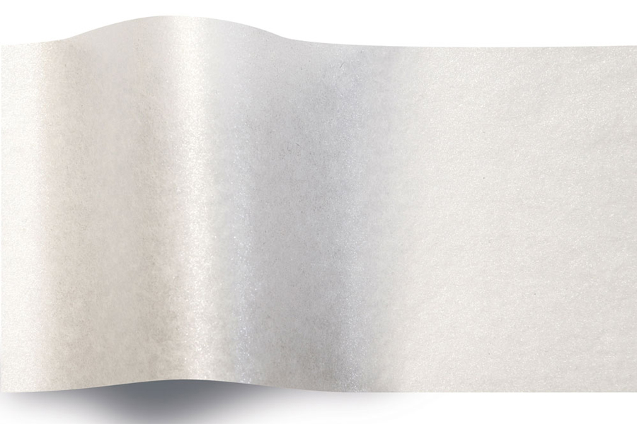 Pearl White Luxe Silver Glitter Tissue Paper