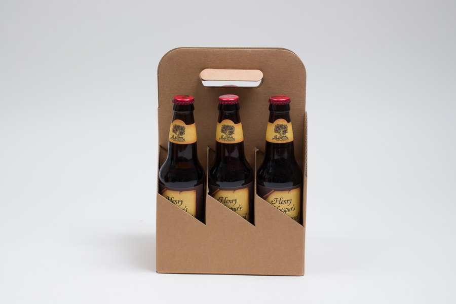 7.625 X 5.125 X 11.375” KRAFT GROOVE OPEN BOTTLE CARRIERS WITH HANDLES