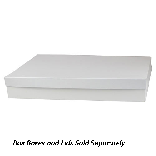 19 x 12 x 3 WHITE GLOSS HI-WALL GIFT BOX BASES *LIDS SOLD SEPARATELY*