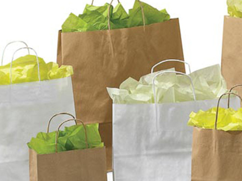 Clearance Item - Natural Kraft & White Kraft Paper Shopping Bags