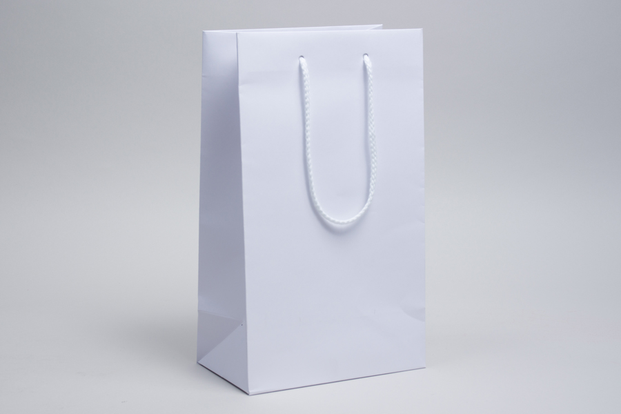 8 X 4.75 X 13.5 WHITE KRAFT EUROTOTE SHOPPING BAGS