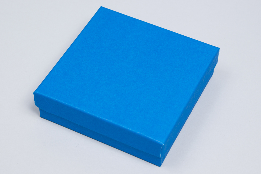 (#33) 3-1/2 X 3-1/2 X 1 MATTE COBALT BLUE JEWELRY BOXES