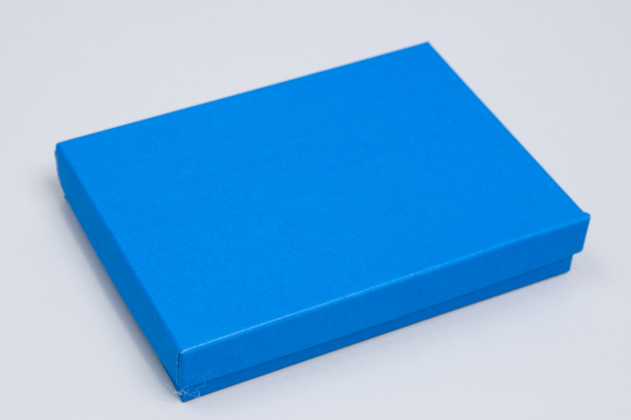 (#53) 5-1/4 X 3-3/4 X 7/8 MATTE COBALT BLUE JEWELRY BOXES