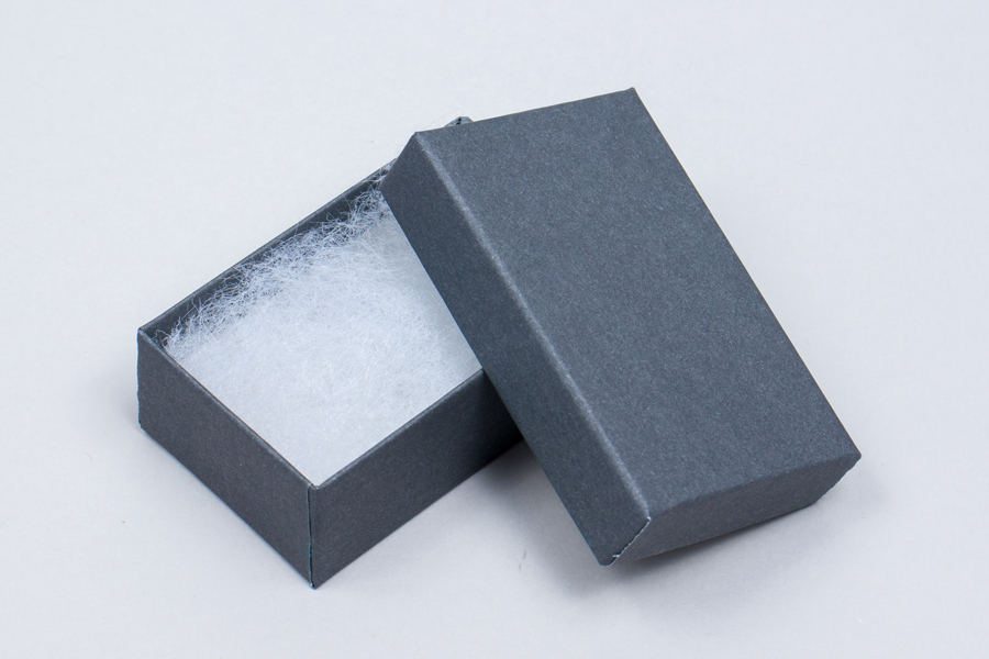 (#21) 2-1/2 X 1-1/2 X 7/8 MATTE SLATE GRAY JEWELRY BOXES