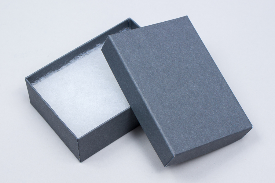 (#32) 3-1/16 X 2-1/8 X 1 MATTE SLATE GRAY JEWELRY BOXES