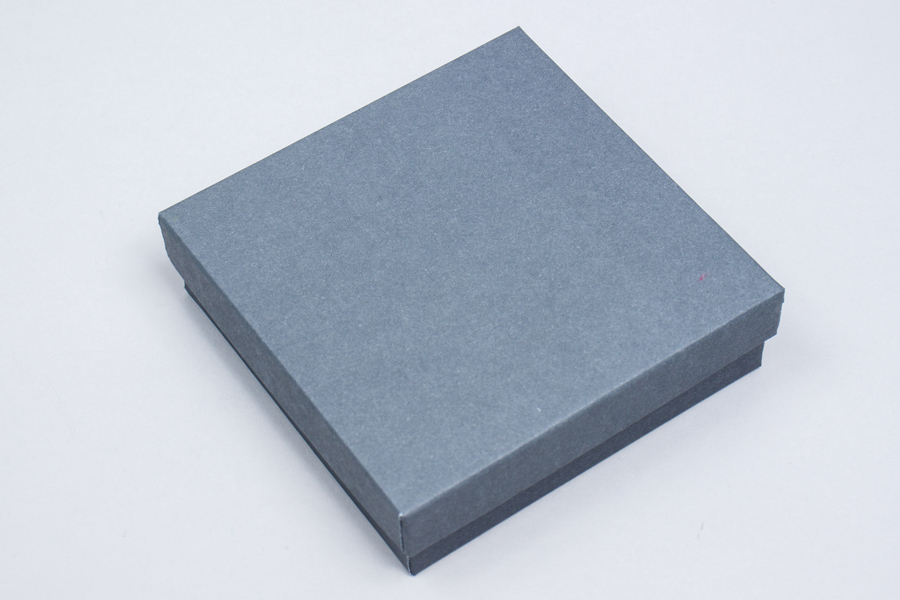 (#33) 3-1/2 X 3-1/2 X 1 MATTE SLATE GRAY JEWELRY BOXES