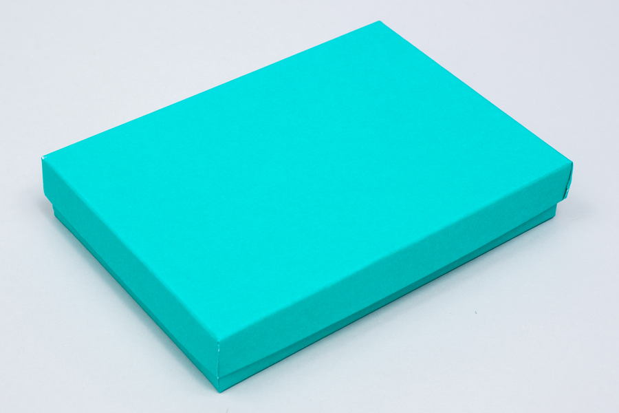 (#53) 5-1/4 X 3-3/4 X 7/8 MATTE TROPICAL BLUE JEWELRY BOXES