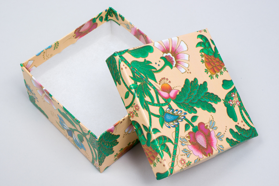 Cotton Filled Jewelry Boxes Textured Finishes