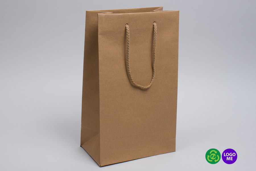 8 x 4.75 x 13.5 NATURAL KRAFT EUROTOTE SHOPPING BAGS