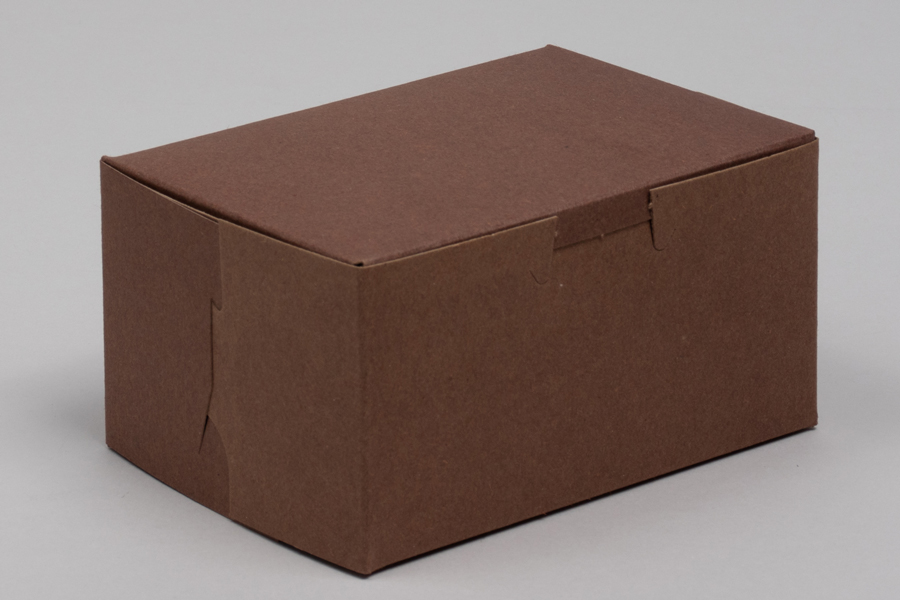 5-1/2 x 4 x 2-7/8 CHOCOLATE ONE-PIECE BAKERY BOXES