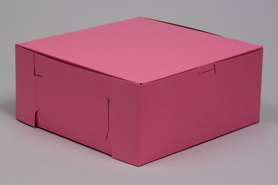 9 x 9 x 4 STRAWBERRY ONE-PIECE BAKERY BOXES