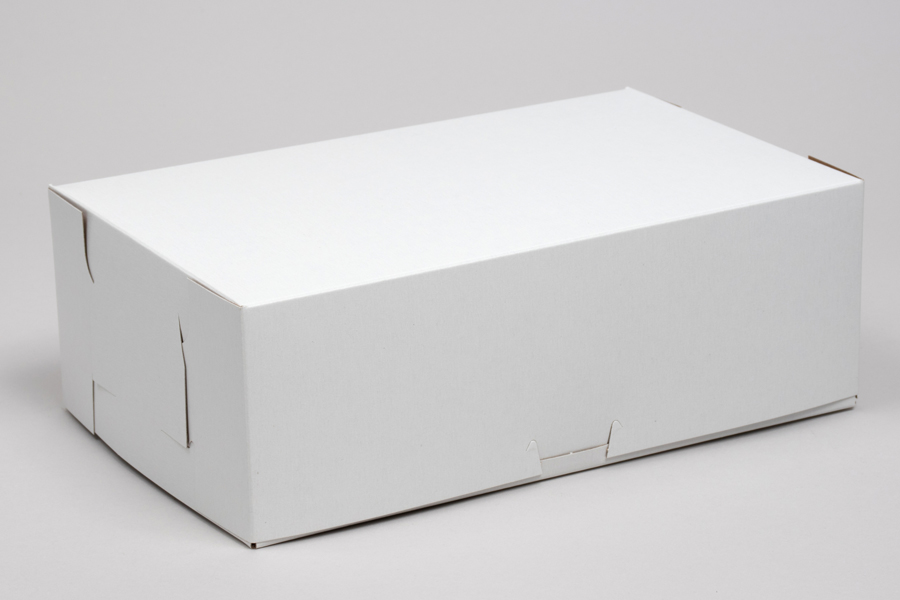 10-1/2 x 7-1/2 x 2-3/4 WHITE ONE-PIECE BAKERY BOXES