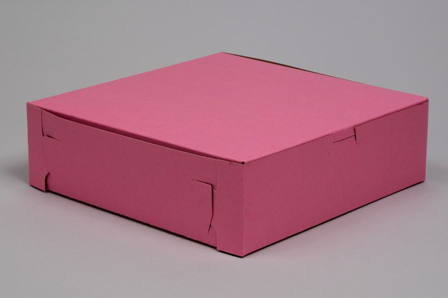10 x 10 x 3 STRAWBERRY ONE-PIECE BAKERY BOXES