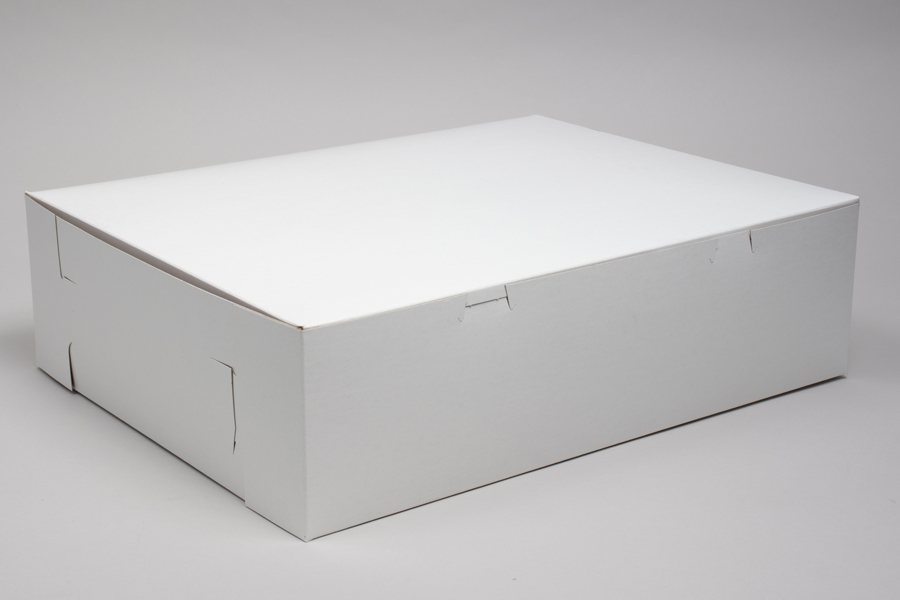 18 x 14 x 5  WHITE ONE-PIECE BAKERY BOXES