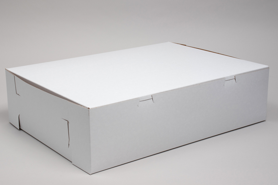 19 x 14 x 5  WHITE ONE-PIECE BAKERY BOXES