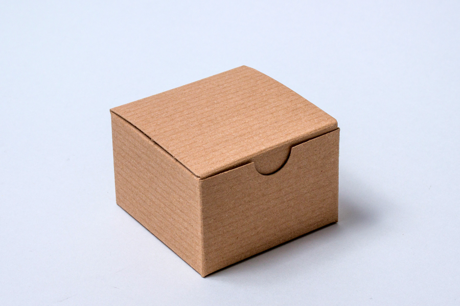 3 x 3 x 2 NATURAL KRAFT PINSTRIPE TUCK-TOP GIFT BOXES