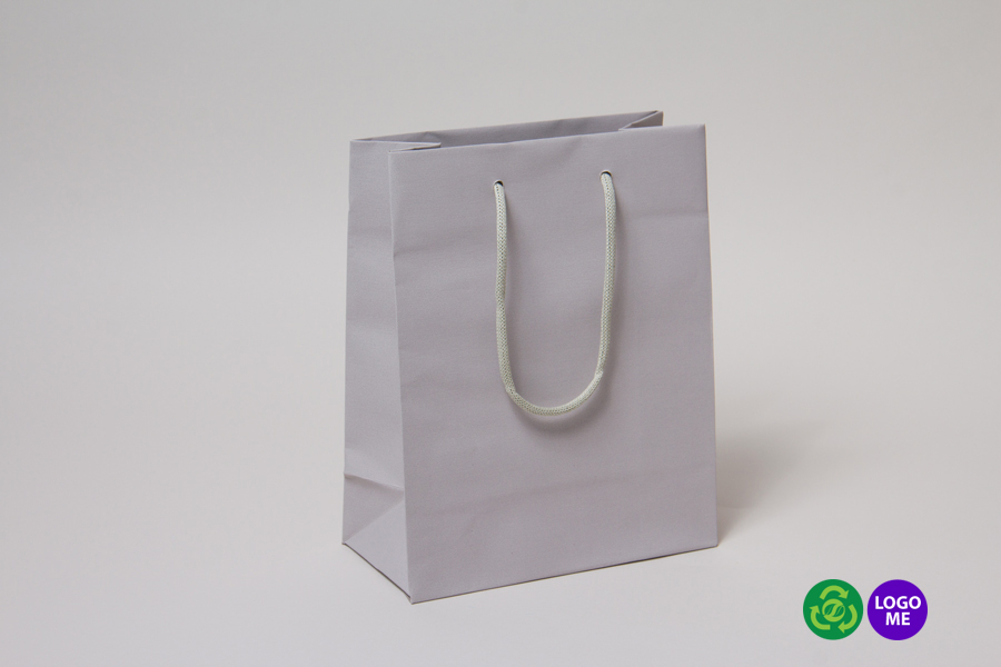 Frosted Plastic Shopping Bags with Handles, 16x6x12 / White / 100 PCS.