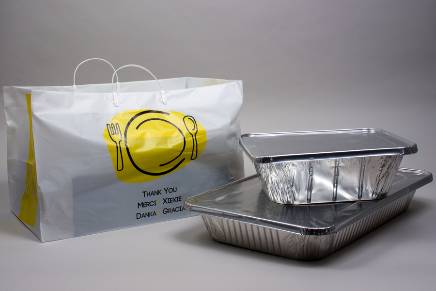 19 x 10 x 12 THANK YOU WHITE PLASTIC HIGH-DENSITY CLIP LOOP TAKEOUT BAGS - 2.75 mil