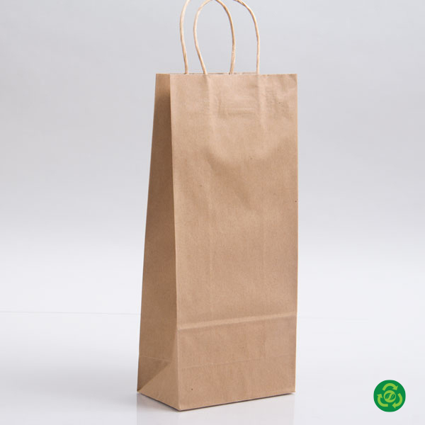 Saving Nature White Paper Medium Retail Bag - with Handles - 10 x 6 3/4 x  12 - 100 count box