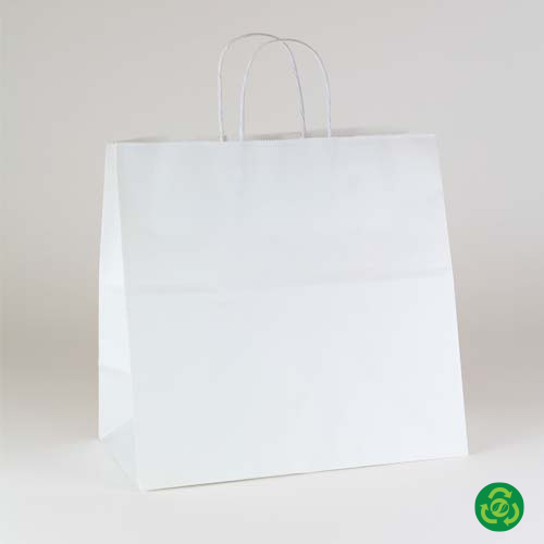 13 x 7 x 13 PREMIUM ECOPLUS™ WHITE KRAFT PAPER SHOPPING BAG