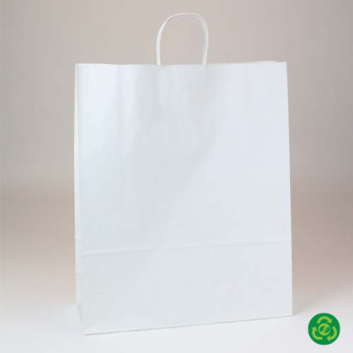 16 x 6 x 19.25 ECONOMY WHITE KRAFT PAPER SHOPPING BAGS ***LIMITED AVAILABILITY***