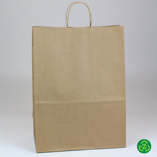 13 x 7 x 17 PREMIUM ECOPLUS™ NATURAL KRAFT PAPER SHOPPING BAGS