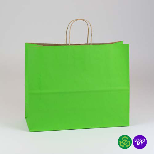 16 x 6 x 13 APPLE GREEN MATTE SHADOWSTRIPE PAPER BAGS