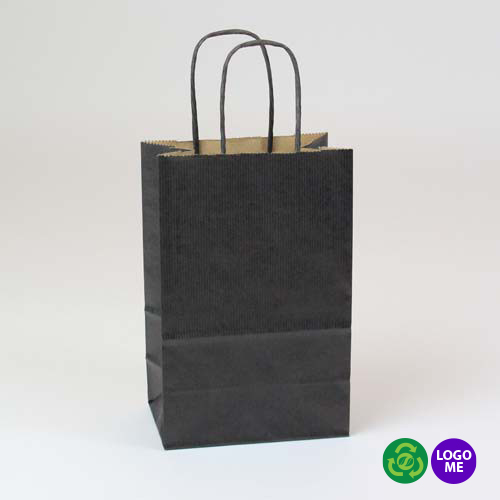 5.5 x 3.25 x 8.37 BLACK MATTE SHADOWSTRIPE PAPER BAGS