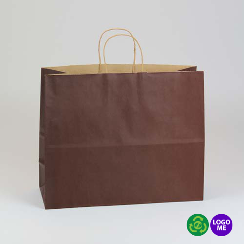 16 x 6 x 13 CHOCOLATE MATTE SHADOWSTRIPE PAPER BAGS ***CLOSEOUT***