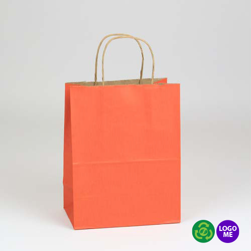 5.50 x 3.25 x 8 TERRA COTTA MATTE SHADOWSTRIPE PAPER BAGS ***LIMITED AVAILABILITY***