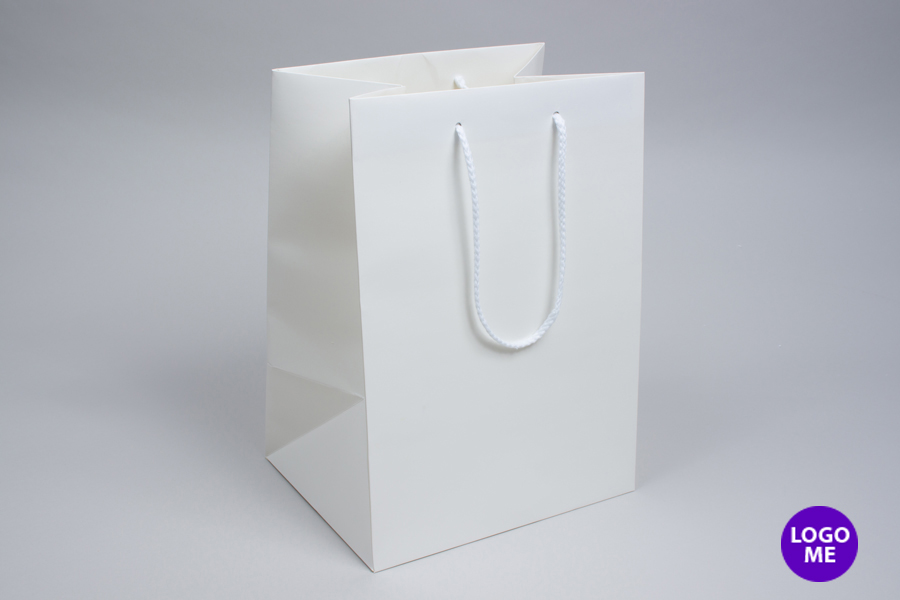 10 x 8 x 14 MATTE LAMINATED WHITE EUROTOTE SHOPPING BAGS