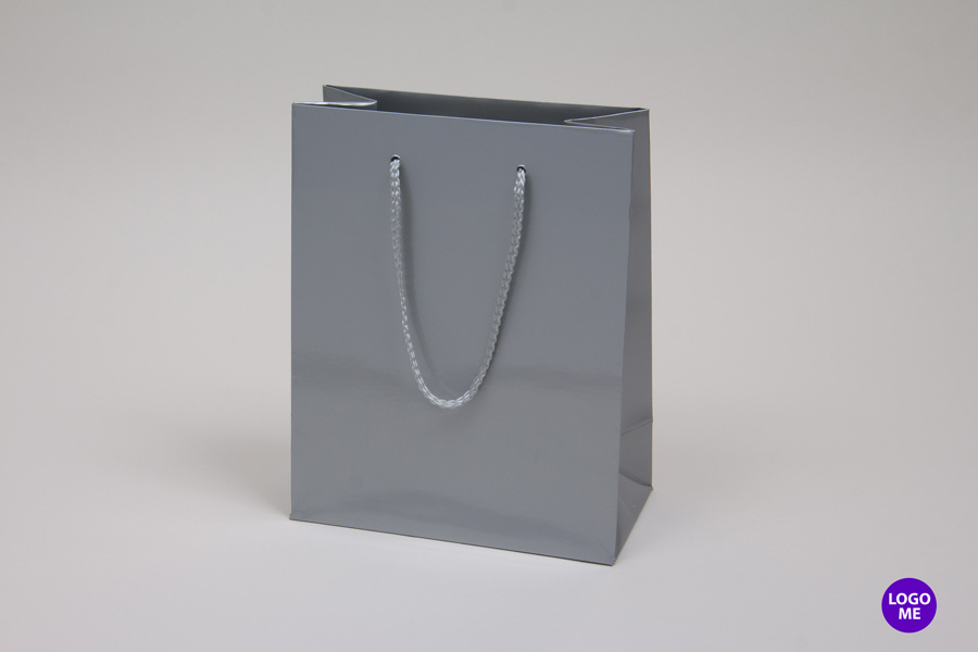 8 x 4 x 10 PLATINUM GLOSS PAPER EUROTOTE SHOPPING BAGS