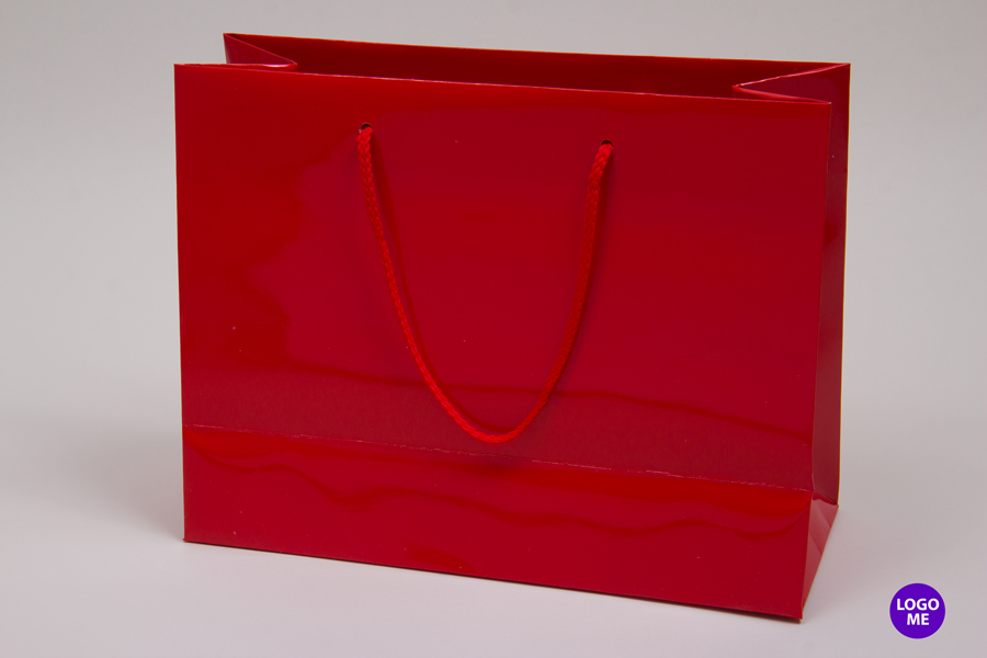 16 x 6 x 12 RED GLOSS PAPER EUROTOTE SHOPPING BAGS
