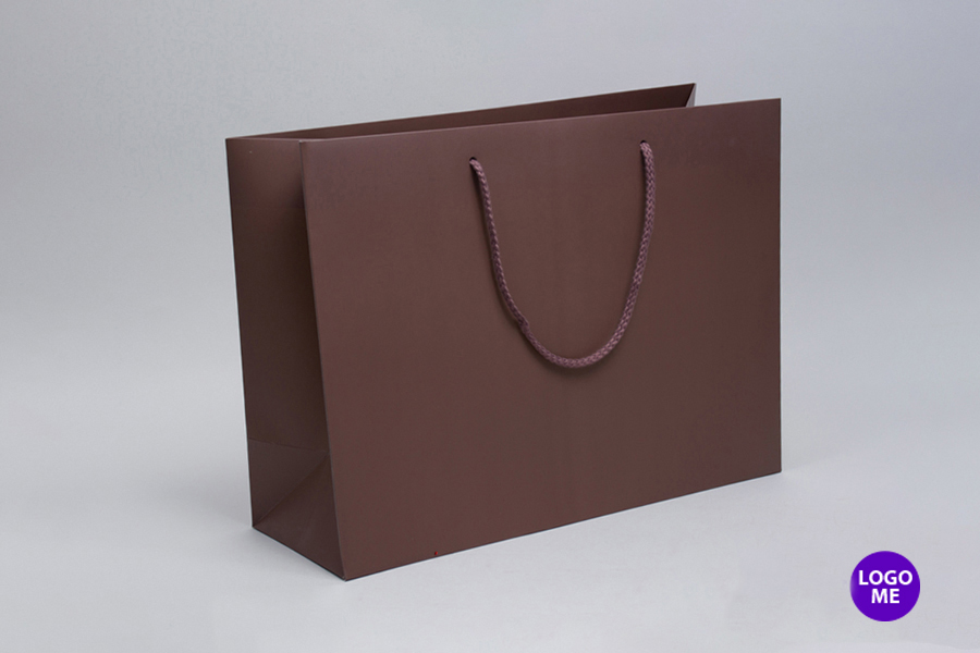 13 x 5 x 10 MATTE LAMINATED MOCHA EUROTOTE SHOPPING BAGS