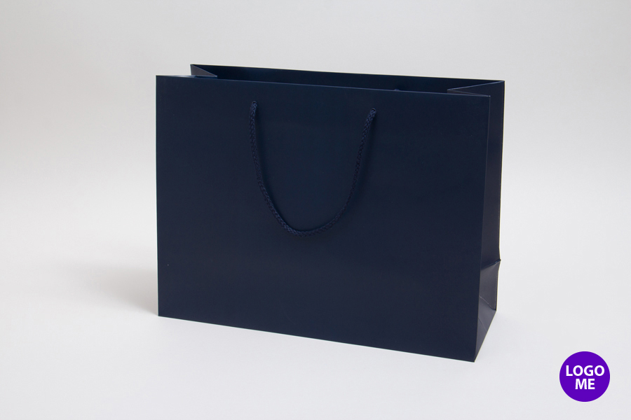 16 x 6 x 12 MATTE NAVY EUROTOTE SHOPPING BAGS