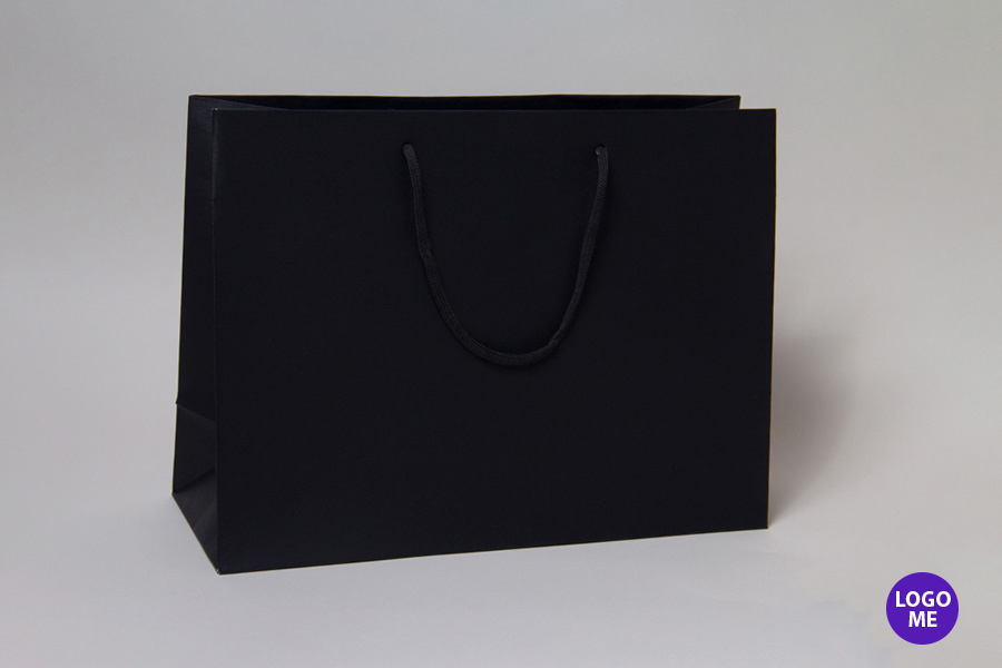 9 x 3.5 x 7 MATTE BLACK EUROTOTE SHOPPING BAGS