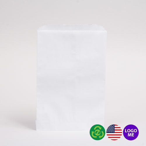 8.5 x 11 WHITE PAPER MERCHANDISE BAGS