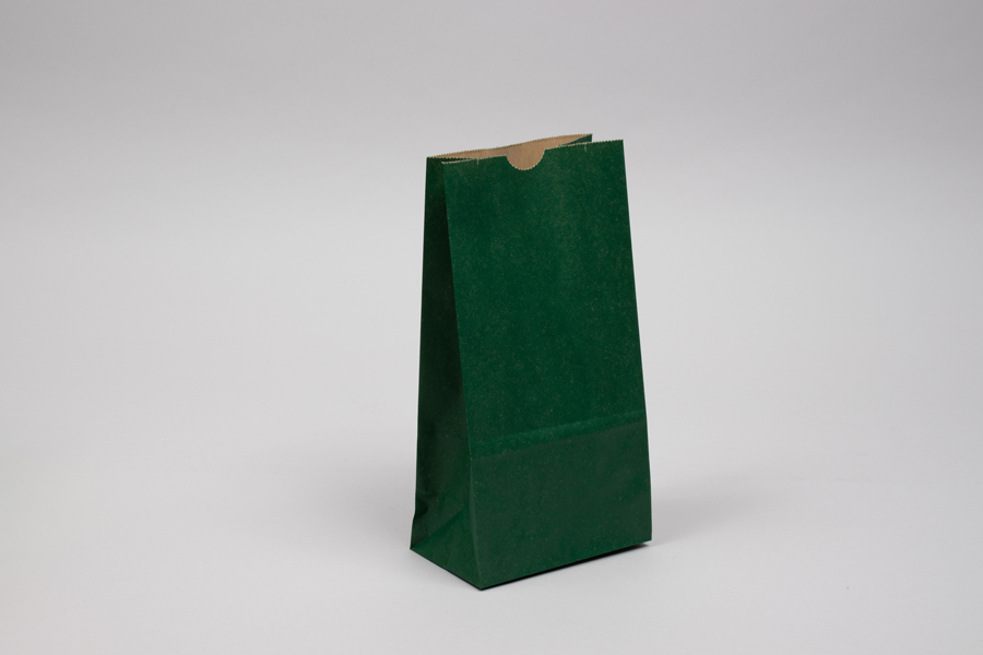 4# - 5 x 3-1/8 x 9-5/8 FOREST GREEN SOS PAPER BAGS