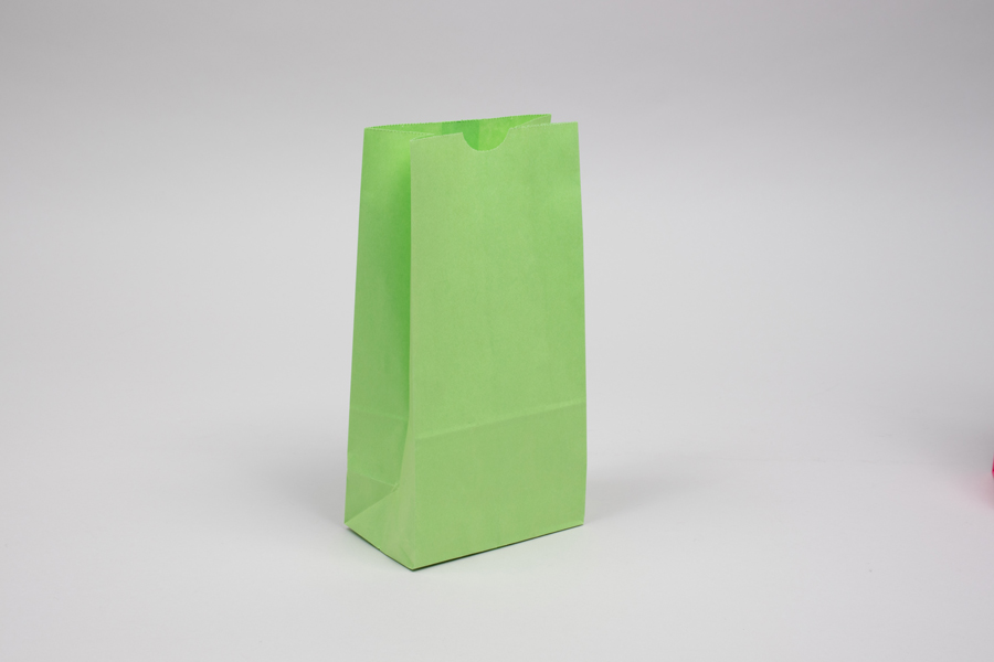 4# - 5 x 3-1/8 x 9-5/8 LIME GREEN SOS PAPER BAGS
