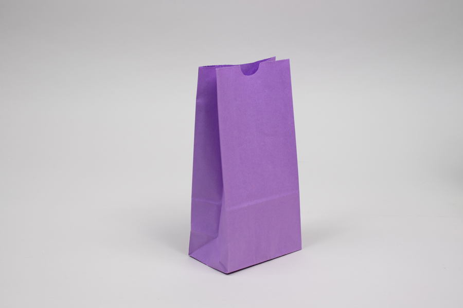 4# - 5 x 3-1/8 x 9-5/8 PURPLE SOS PAPER BAGS