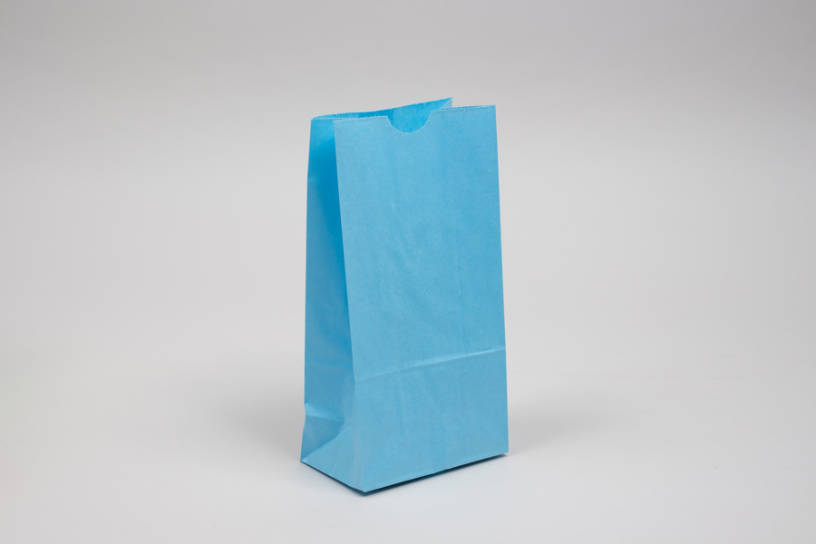 4# - 5 x 3-1/8 x 9-5/8 SKY BLUE SOS PAPER BAGS