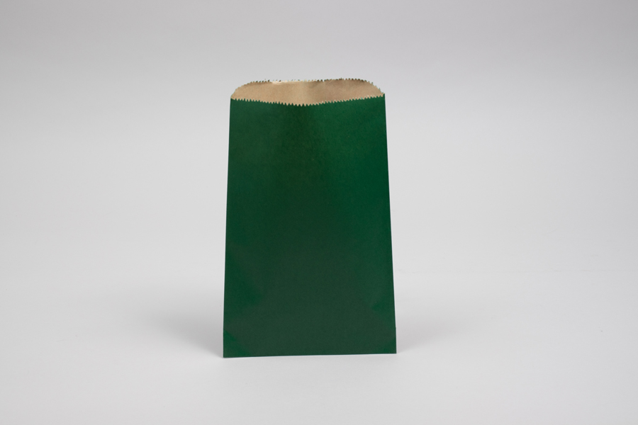 6.25 x 9.25 FOREST GREEN PAPER MERCHANDISE BAGS