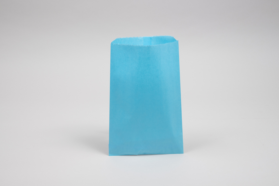 6.25 x 9.25 SKY BLUE PAPER MERCHANDISE BAGS