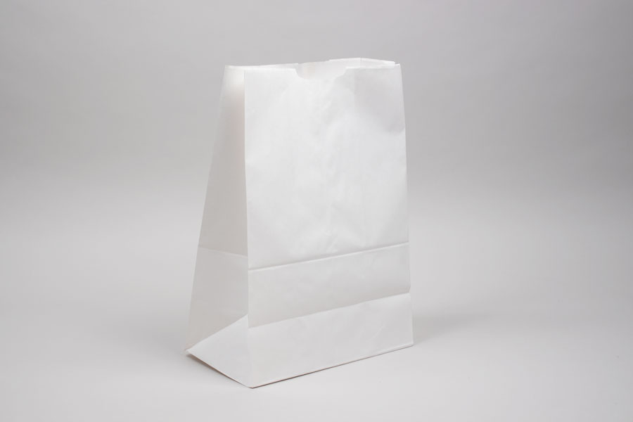 11 x 6 x 17 MODIFIED 1/6 BARREL WHITE KRAFT SOS PAPER BAGS