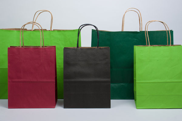 Matte Shadowstripe Color Paper Shopping Bags