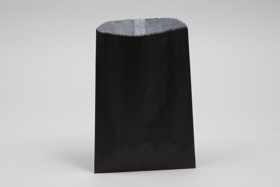 1# - 6-3/4 x 9-1/4 BLACK GLASSINE LINED GOURMET MERCHANDISE BAGS