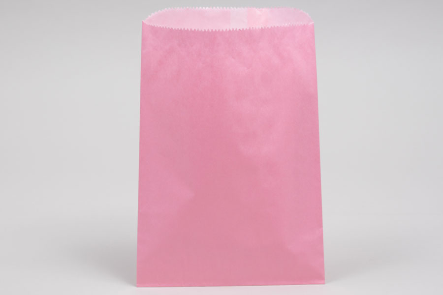 1# - 6-3/4 x 9-1/4 PETAL PINK GLASSINE LINED GOURMET MERCHANDISE BAGS