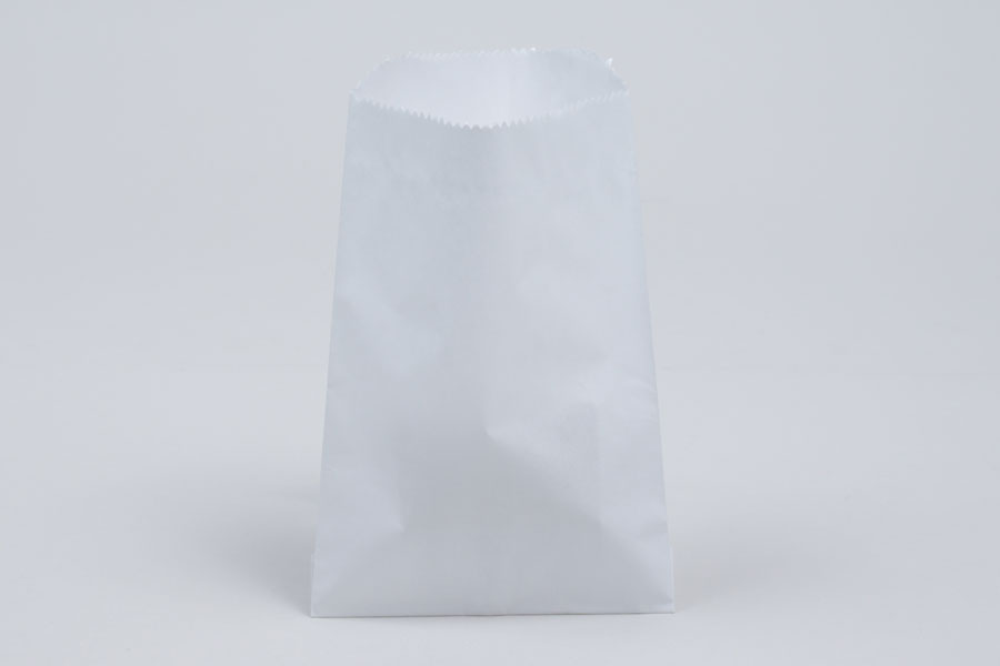 1/4# - 4-3/4 x 6-3/4 WHITE GLASSINE LINED GOURMET MERCHANDISE BAGS