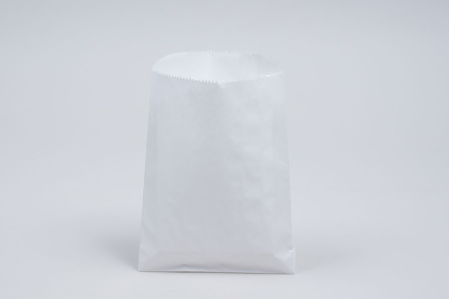 1/2# - 5-3/4 x  7-1/2 WHITE GLASSINE LINED GOURMET MERCHANDISE BAGS